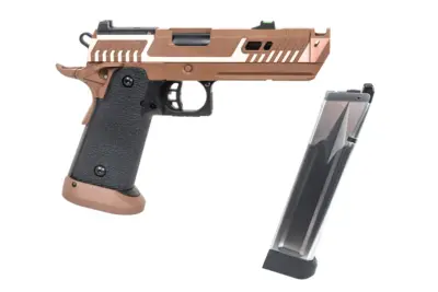 Pistolet ASG SRC Sahara Viper DUAL POWER z walizką transportową i magazynkiem green gas Flat Dark Earth - obrazek 5