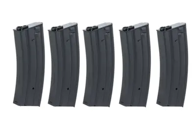 Zestaw 5 sztuk metalowych magazynków mid-cap 120 kulek Specna Arms Czarny - obrazek 3
