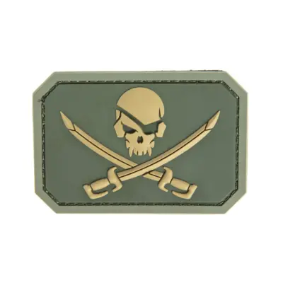 asgbox.pl - Naszywka Mil-Spec Monkey Pirate Skull PVC Oliwkowy
