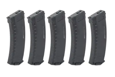 Zestaw 5 magazynków Mid-Cap 130/30 kulek Arcturus EMM AK MOD1 Variable-Cap Windowed do replik AK Czarny - obrazek 3