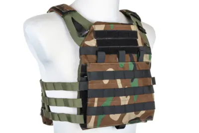 Kamizelka taktyczna Specna Arms Tactical typu Plate Carrier z panelem szturmowym Woodland - obrazek 4