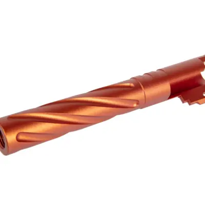 asgbox.pl - Aluminiowa lufa zewnętrzna LA Capa Customs TORNADO do replik TM Hi-Capa 5.1 Pomarańczowa