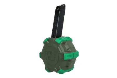 Bębnowy magazynek gazowy 350 kulek do replik Serii G17 i Galaxy WE - zielony - obrazek 4