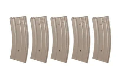 Zestaw 5 sztuk metalowych magazynków typu real-cap 30 kulek Specna Arms Flat Dark Earth - obrazek 2