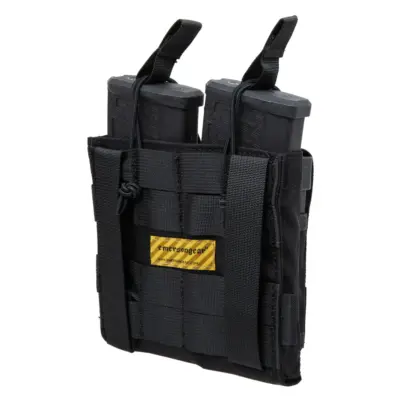 asgbox.pl - Podwójna ładownica Open Top na magazynki M4/M16 + pistoletowe Czarna