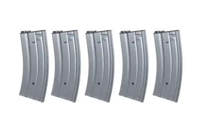 Zestaw 5 sztuk metalowych magazynków mid-cap 120 kulek Specna Arms Szary - obrazek 3