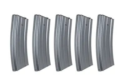 Zestaw 5 sztuk metalowych magazynków hi-cap 300 kulek Specna Arms Szary - obrazek 3