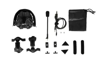 Taktyczne słuchawki aktywne Bluetooth HD-16  - Czarne - obrazek 4
