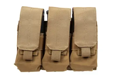 Potrójna ładownica na magazynki typu M4/M16 Specna Arms z klapą Tan - obrazek 2