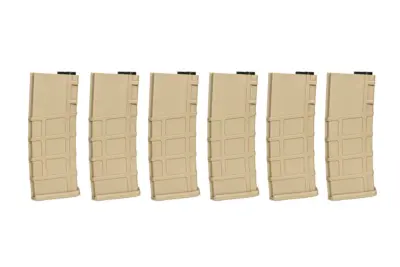 Zestaw 6 magazynków Real-cap do replik M4/M16 - Tan - obrazek 3