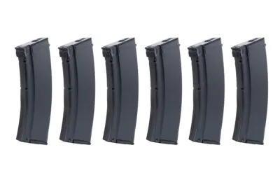 Zestaw 6 Magazynków Mid-cap SRC do replik AK na 100 kulek Czarny + Speedloader - obrazek 3