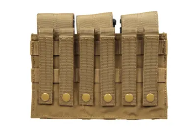 Potrójna ładownica na magazynki typu M4/M16 Specna Arms z klapą Tan - obrazek 3
