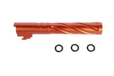 Aluminiowa lufa zewnętrzna LA Capa Customs TORNADO do replik TM Hi-Capa 5.1 Pomarańczowa - obrazek 2