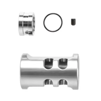 Alternative view of Kompensator typu A TTI Airsoft do replik AAP01 14 mm CCW Srebrny