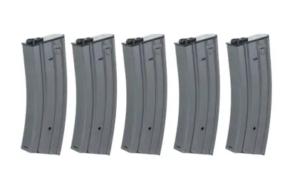 Zestaw 5 sztuk metalowych magazynków typu real-cap 30 kulek Specna Arms Szary - obrazek 3
