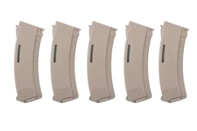 Zestaw 5 magazynków Mid-Cap 130/30 kulek Arcturus EMM AK MOD1 Variable-Cap Windowed do replik AK Flat Dark Earth - obrazek 3
