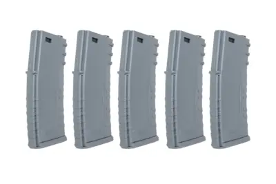 Zestaw 5 sztuk polimerowych magazynków mid-cap 120 kulek Specna Arms Szary - obrazek 3