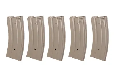 Zestaw 5 sztuk metalowych magazynków hi-cap 300 kulek Specna Arms Flat Dark Earth - obrazek 3