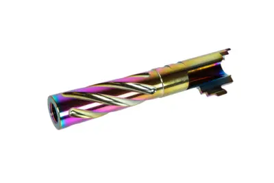 Aluminiowa lufa zewnętrzna LA Capa Customs TORNADO do replik TM Hi-Capa 4.3 Tęczowa - obrazek 3
