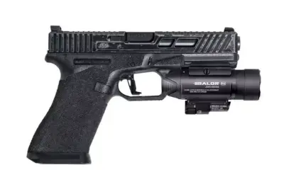 Latarka taktyczna BALDR Pro z celownikiem laserowym - czarna - obrazek 2