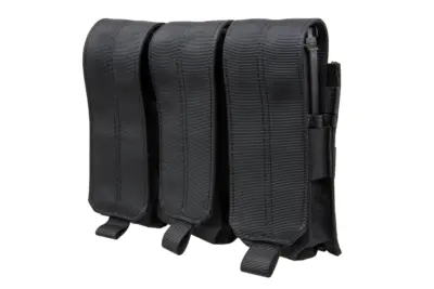 Potrójna ładownica na magazynki typu M4/M16 Specna Arms z klapą Czarna - obrazek 3