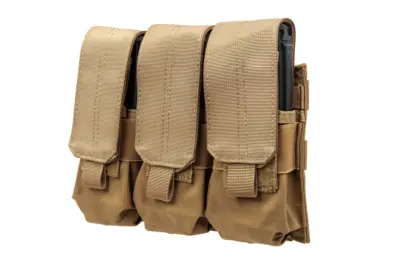Potrójna ładownica na magazynki typu M4/M16 Specna Arms z klapą Tan - obrazek 4
