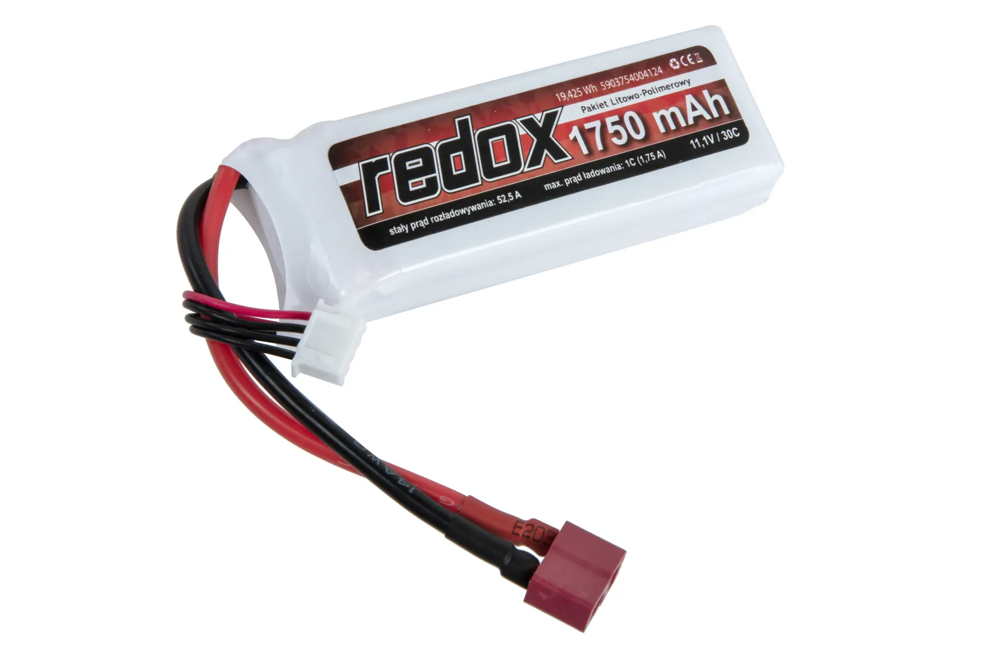 Akumulator Li-Po Redox 1750 mAh 11.1 V 30C SC Dean OD-G-RDX-06-046232-00 asgbox.pl asgbox.pl - Akumulator Li-Po Redox 1750 mAh 11.1 V 30C SC Dean