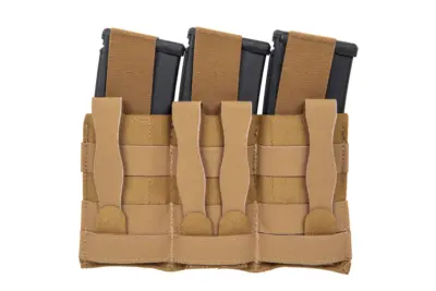 Potrójna ładownica magazynkowa z klapą Wosport Coyote Brown - obrazek 3