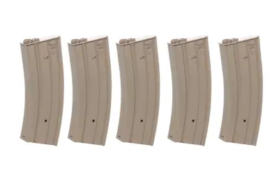 Zestaw 5 sztuk metalowych magazynków mid-cap 120 kulek Specna Arms Flat Dark Earth - obrazek 3