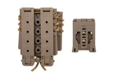 Ładownica na 2 magazynki 9mm i magazynek M4/M16 Wosport Urban Assault Quick Pull Tan - obrazek 2