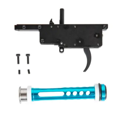 asgbox.pl - Wzmocniony stalowy zespół spustowy Zero Trigger System + aluminiowy tłok Action Army do replik VSR-10