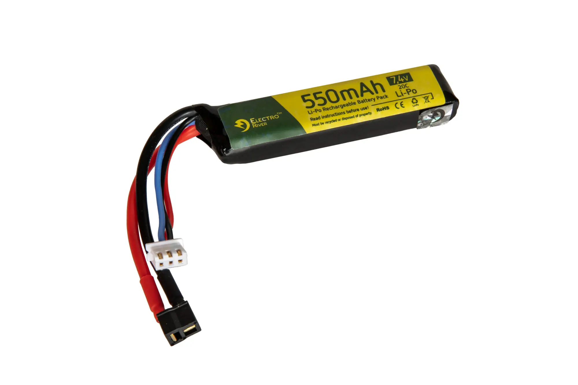 Akumulator Li-Po 7.4V 550mAh 20C do AEP z Mosfetem OD-G-ELR-06-034675-00 asgbox.pl asgbox.pl - Akumulator Li-Po 7.4V 550mAh 20C do AEP z Mosfetem