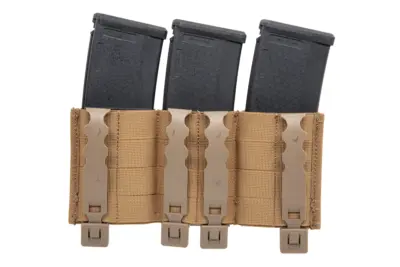 Potrójna ładownica na magazynki karabinowe Wosport Coyote Brown - obrazek 4
