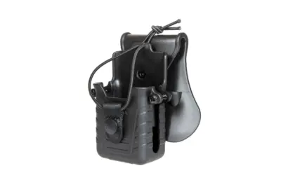 Polimerowa kabura na radio Baofeng UV-5R, UV-82, Motorola T82 - Czarna - obrazek 4