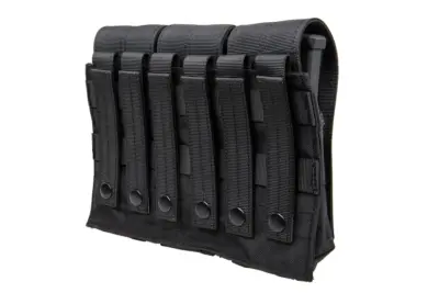 Potrójna ładownica na magazynki typu M4/M16 Specna Arms z klapą Czarna - obrazek 4