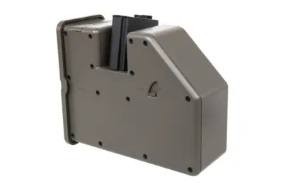 Magazynek elektryczny box Krytac do replik Trident LMG na 3500 kulek Oliwkowy - obrazek 2