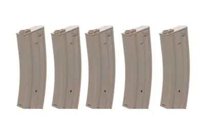 Zestaw 5 sztuk metalowych magazynków typu real-cap 30 kulek Specna Arms Flat Dark Earth - obrazek 3