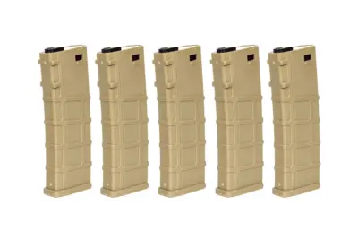 Zestaw 5 magazynków Mid-cap 200 Kulek do replik M4/M16 - Tan - obrazek 3