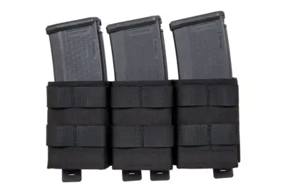 Potrójna otwarta ładownica na magazynki 7.62 mm Wosport Czarna - obrazek 3