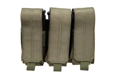 Potrójna ładownica na magazynki typu M4/M16 Specna Arms z klapą Oliwkowa - obrazek 4