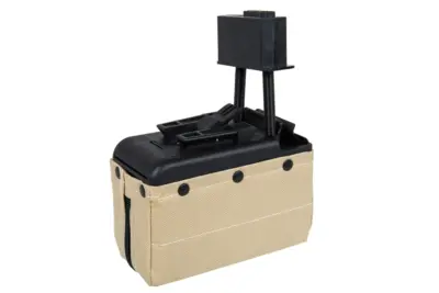 Elektryczny magazynek pudełkowy A&K na 2000 kulek do replik typu M249 Tan - obrazek 3