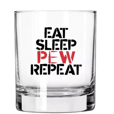 Szklanka do Whisky - EAT SLEEP PEW REPEAT LUC-31-035159-00 asgbox.pl