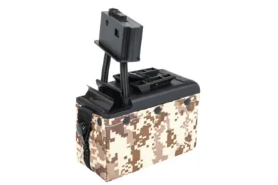 Elektryczny magazynek pudełkowy A&K na 2000 kulek do replik typu M249 Digital Desert - obrazek 3