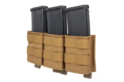 Potrójna otwarta ładownica na magazynki 7.62 mm Wosport Coyote Brown - obrazek 3