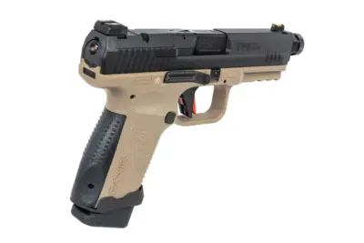 asgbox.pl - Pistolet ASG Cybergun x SAI Canik TP9 Elite Combat Green Gas Half-Tan