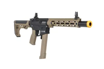 Pistolet maszynowy ASG Specna Arms SA-FX02 FLEX™ HAL ETU Half-Tan z pomarańczowym urządzeniem wylotowym - obrazek 3
