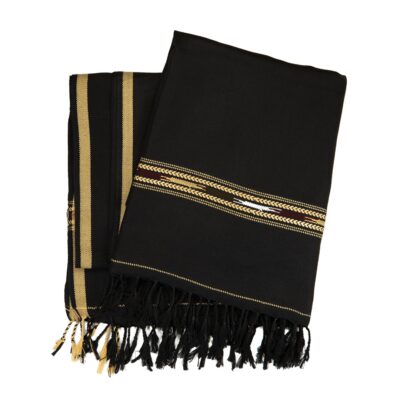 Original Woolen Throw PATOO - Black