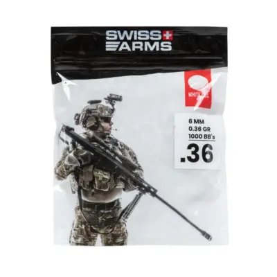 asgbox.pl - Kulki Swiss Arms 0.36g 1000 sztuk Białe