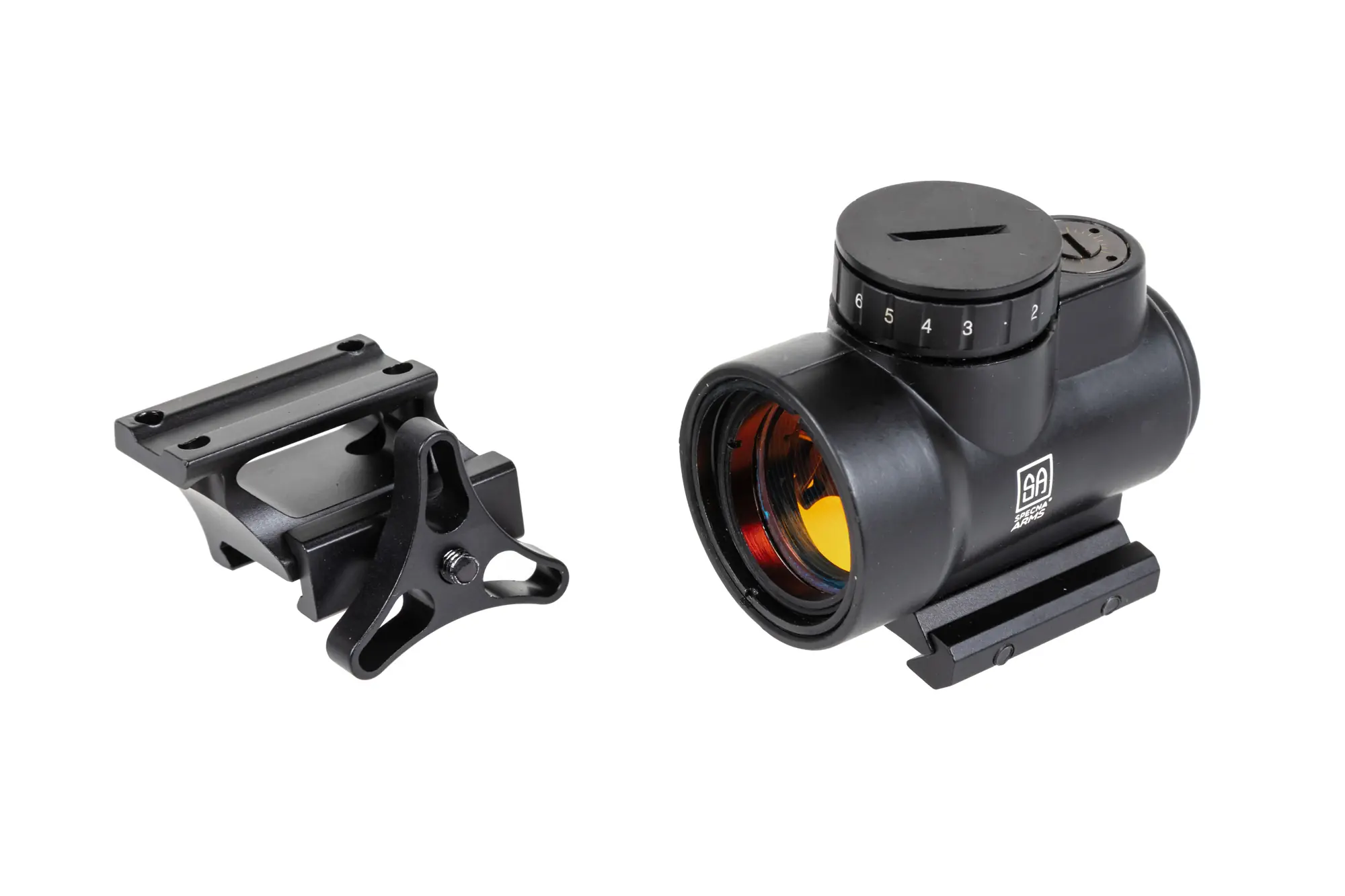 Kolimator Specna Arms CORE™ Focus Red Dot Sight wysoki QD/niski montaż Czarny OD-G-SPE-10-043866-00 asgbox.pl Kolimator Specna Arms CORE™ Focus Red Dot Sight wysoki QD/niski montaż Czarny - obrazek 2