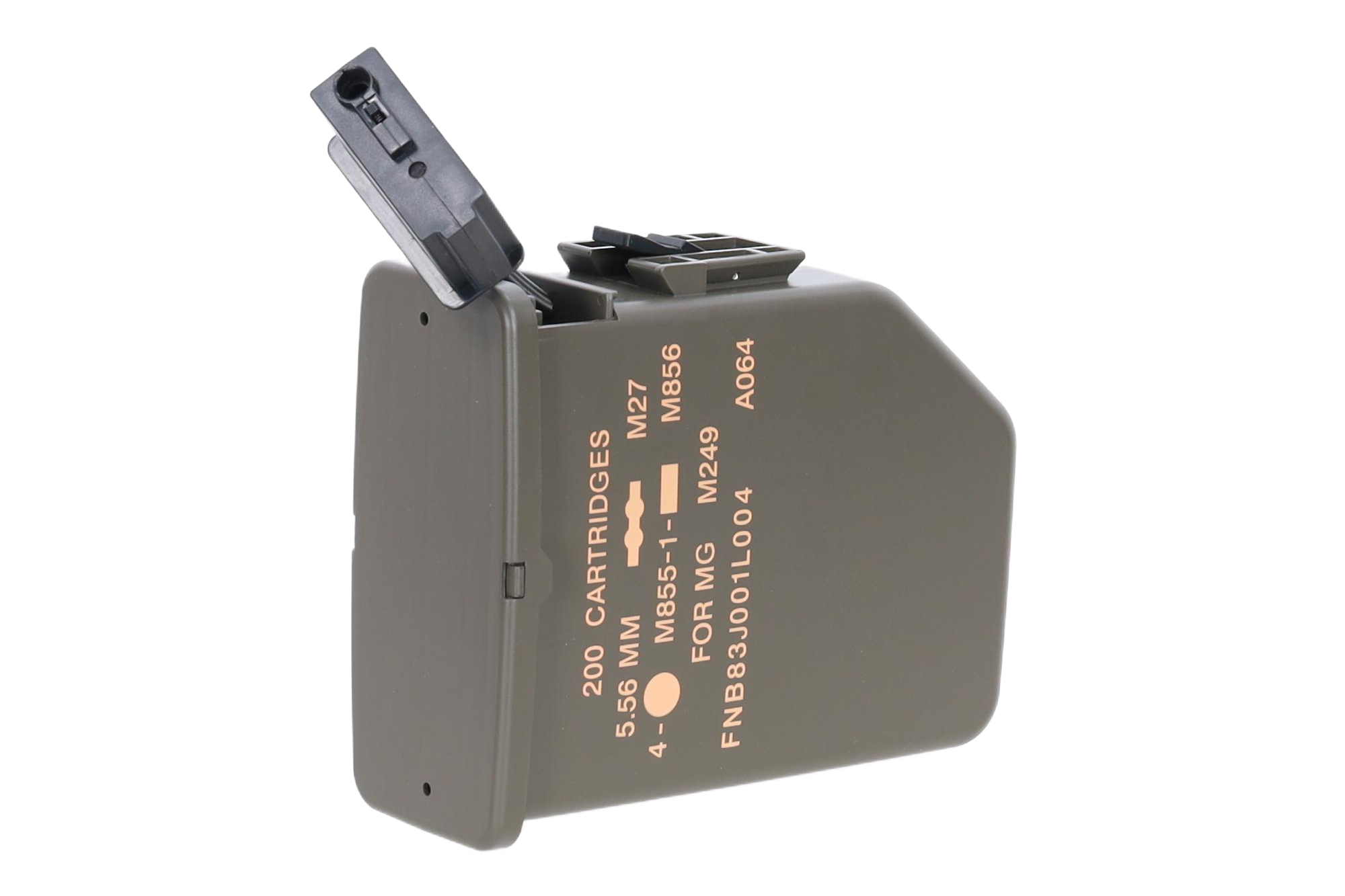 Magazynek typu box 2500 kulek Specna Arms x A&K do M249 Ranger Green OD-G-SPE-05-047401-00 asgbox.pl Magazynek typu box 2500 kulek Specna Arms x A&K do M249 Ranger Green - obrazek 3